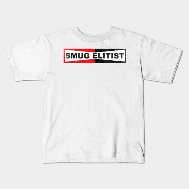 Smug Elitist Champ Kids T-Shirt by intofx